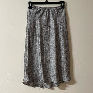 Sienna Sky Black Animal Print High Rise Midi A-Line Skirt Juniors XS